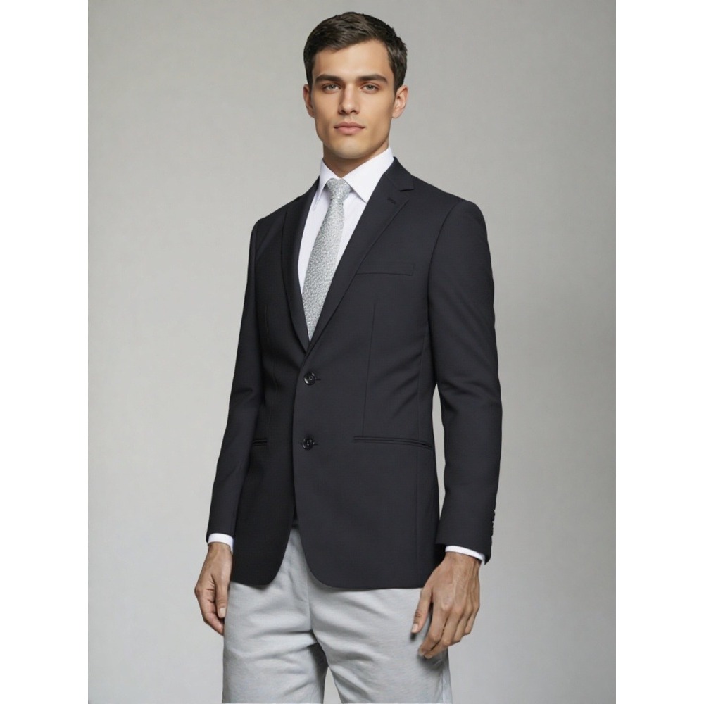 bar III Sport Coat Men 42L Black Skinny Fit Wool Blend Quiet Luxury Polished NWT